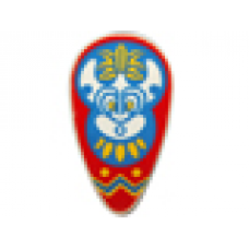 Part 2586px10 White Minifig, Shield Ovoid with Islanders Mask Pattern 